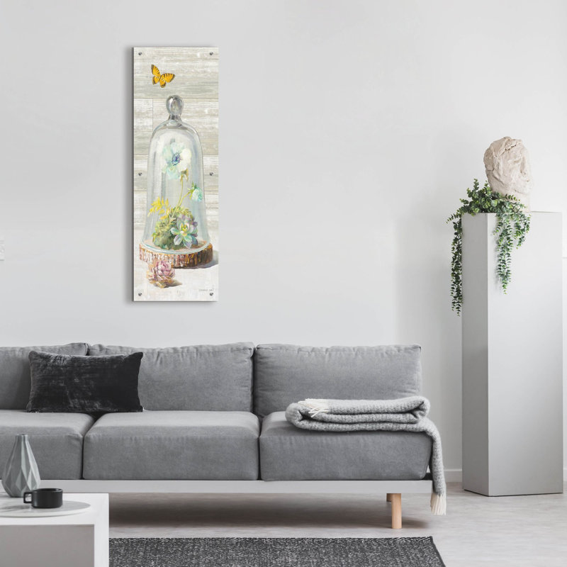  «Succulent Garden 2 Panel» par Danhui Nai, art mural en verre acrylique, 16 po x 48 po