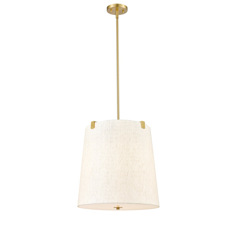Luminaire suspendu 5 lumières Regene en nickel brossé, Or moderne