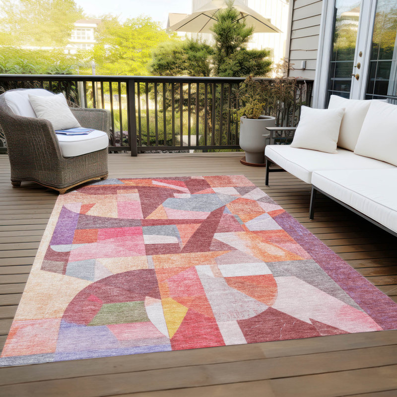 Tapis paprika intérieur / extérieur lavable à la machine, Rectangle 10 pi x 14 pi
