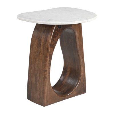 Table d'appoint Daejon Vara blanc et noyer