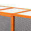 Enclos pour chat 3 plateformes de saut avec plafond imperméable - plateau de caisse orange et dynamique