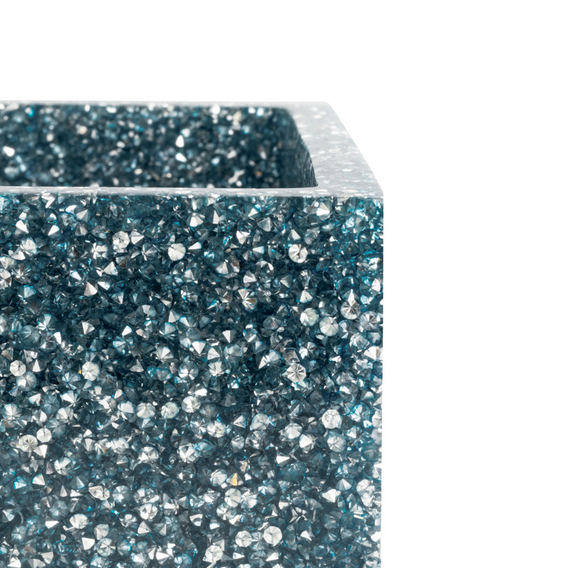 Sparkles Home Luminous Rhinestone Cotton Ball Storage Container | Bathroom Vanity Decor, Ice