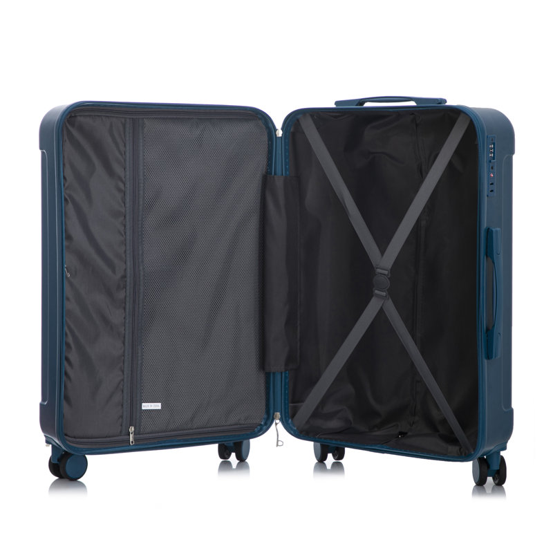 20 po / 24 po / 28 po 3 pièces / ensemble en valise à roulettes ABS, valise de cabine, couleur assortie, serrure à combinaison TSA