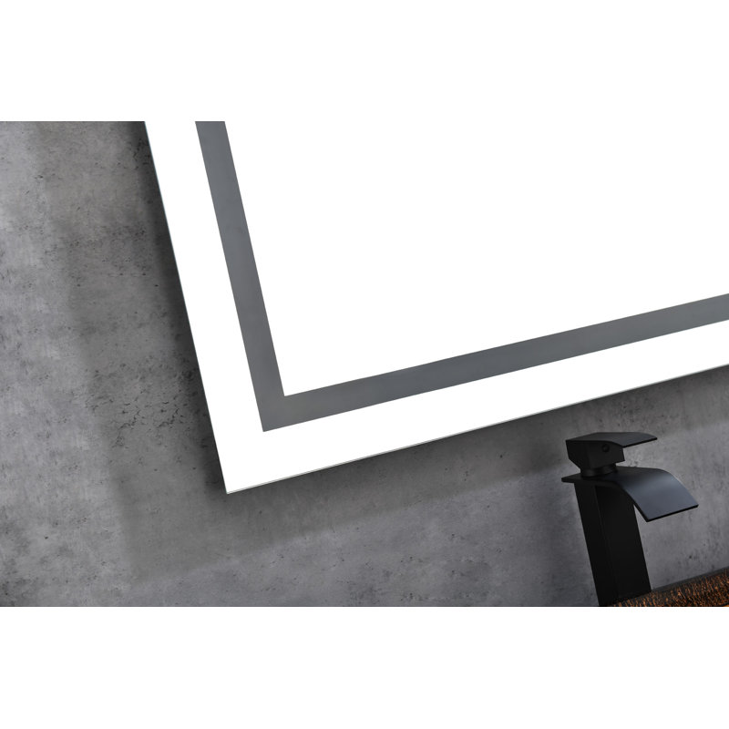 Miroir mural 84 po x 48 po avec éclairage à DEL haute luminosité et anti-buée, Argent