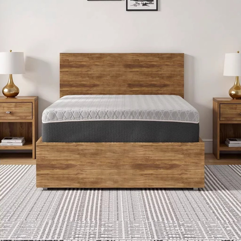 Matelas double en mousse viscoélastique hybride infusée de cuivre avec housse en tissu rafraîchissant et support à ressorts ensachés