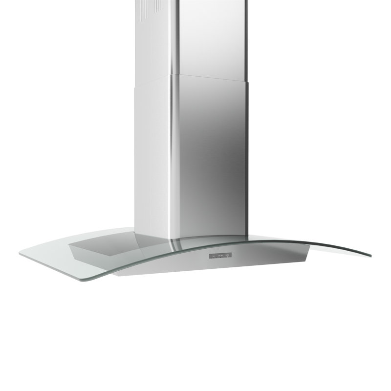 Hotte pour îlot de cuisine 36 pouces 600 CFM convertible argent avec veilleuse