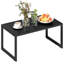 Table basse d'extérieur, table de patio avec plateau à lattes, noir