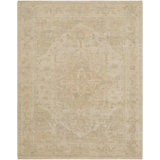 Odyssey Hand Knotted Wool Vintage Look Area Rug in Beige