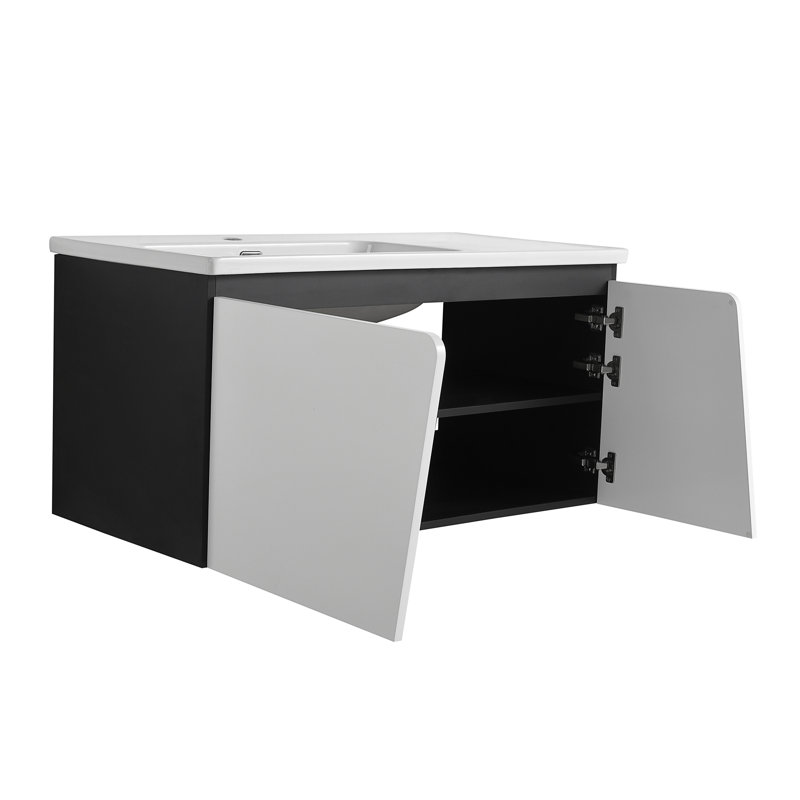 B52149F204494C3A9C2D73A63BBD452E - Meuble-lavabo mural flottant de 40 po avec lavabo en céramique et porte d'armoire à fermeture en douceur