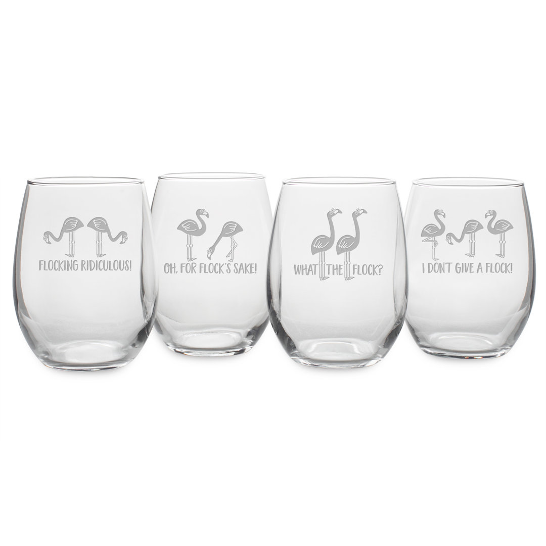 Flocking Ridiculous Assortment 21oz. Wine Glass Set Susquehanna Glass