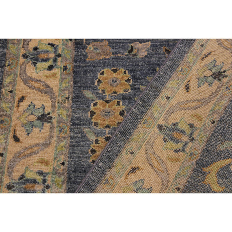 Tapis de couloir gris / beige en laine noué à la main 2 pi 10 po x 11 pi 10 po Grigori