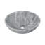 Vasque de salle de bain de luxe en marbre naturel gris, forme ronde, surface semi-polie, lavabo en marbre durable, finition artisanale, grand espace lavabo, installation sur comptoir
