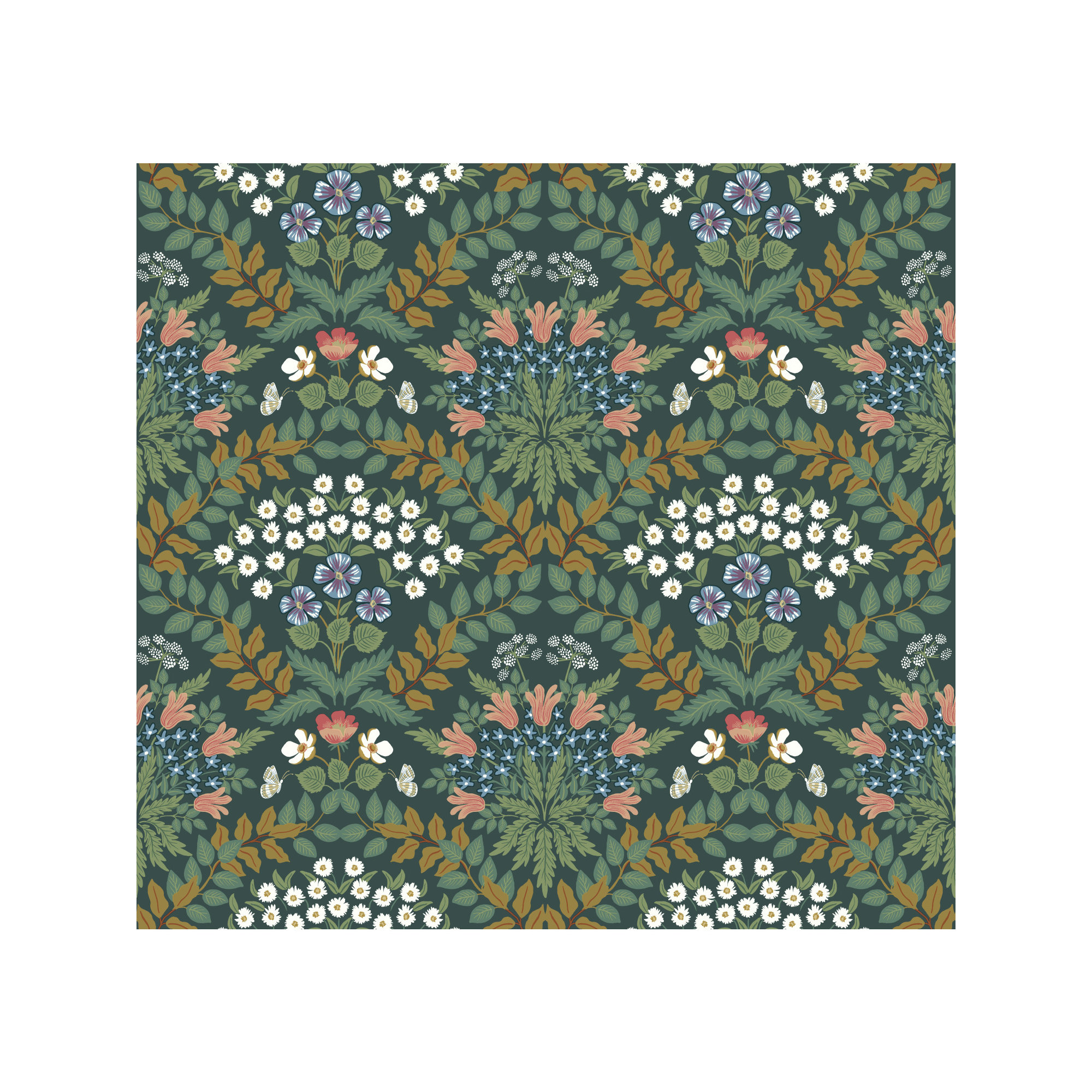 Rifle Paper Co. Bramble 27' L x 27" W Smooth Wallpaper Roll, Green/Gold