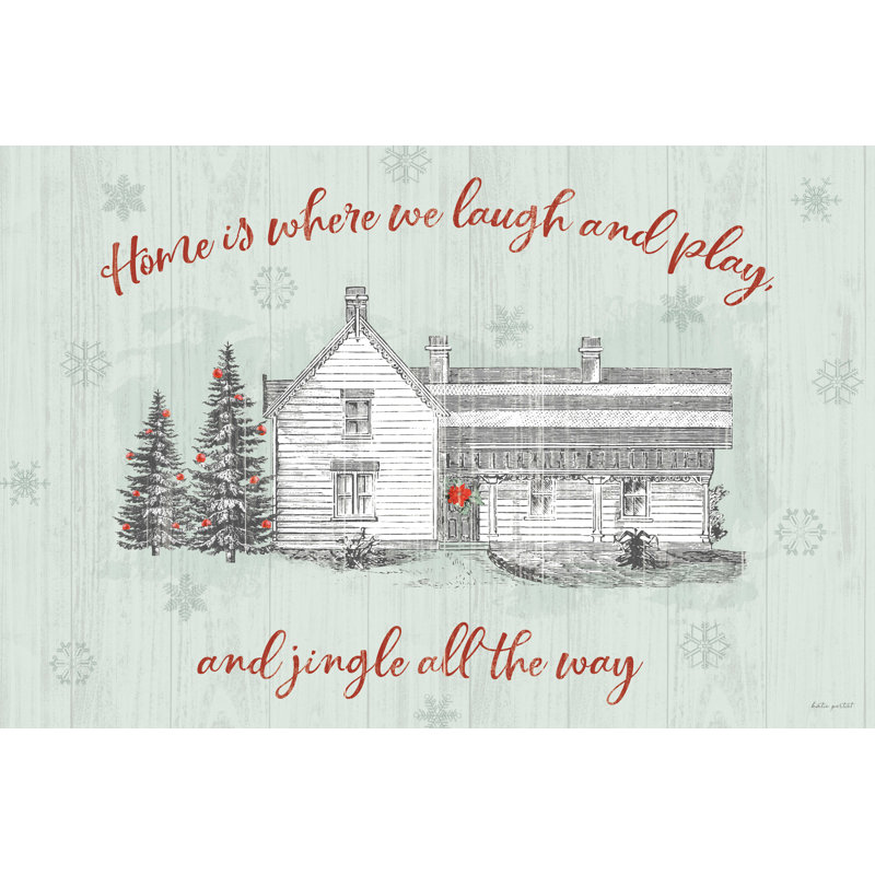 Farmhouse Christmas I by Katie Pertiet - Wrapped Canvas Textual Art, 32" H x 48" W