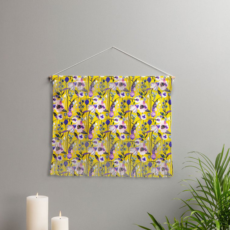 Suspension murale margueritess et fleurs à ressorts design Ninola, H 16 po x l 22 po x P 0,125 po