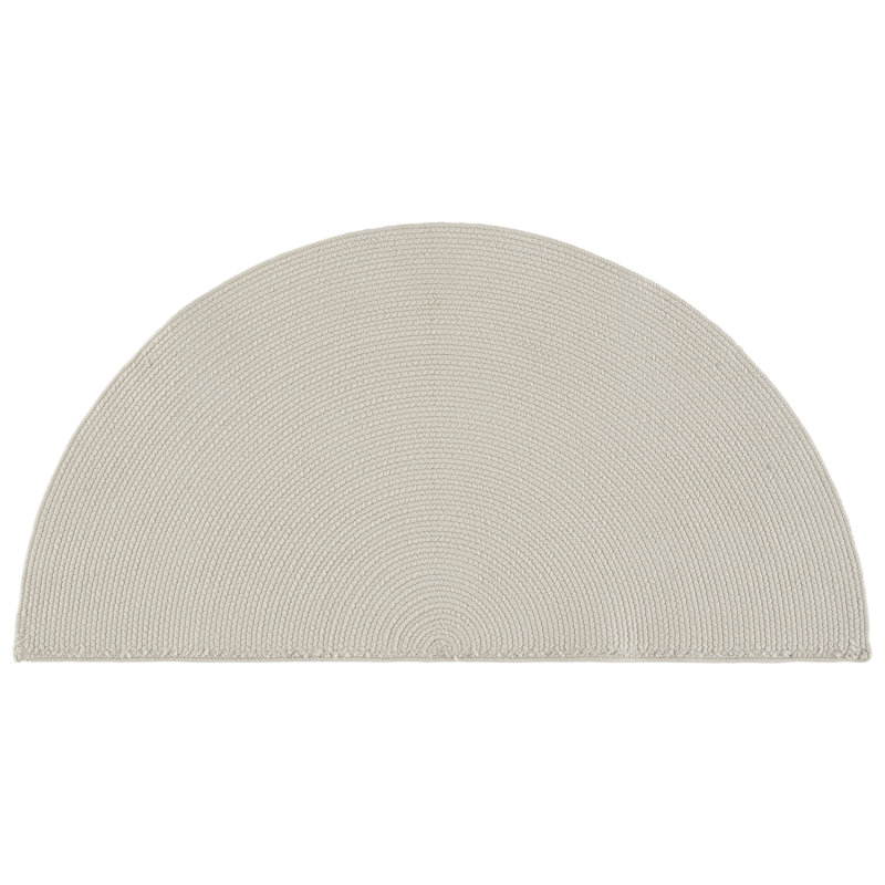Braided Hand Woven Machine Washable Solid Color Indoor Rug, 2'-0" x 4'-0" Half Circle