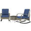Ensemble de balcon, 3 pièces de mobilier de patio en osier-457519