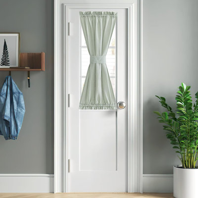  Rideau de porte pour porte française, toile de lin épaisse filtrant la lumière avec passe-tringle pour fenêtre en verre, 1 pièce