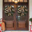 Couronnes de Noël pré-éclairées décoratives pour la porte d'entrée