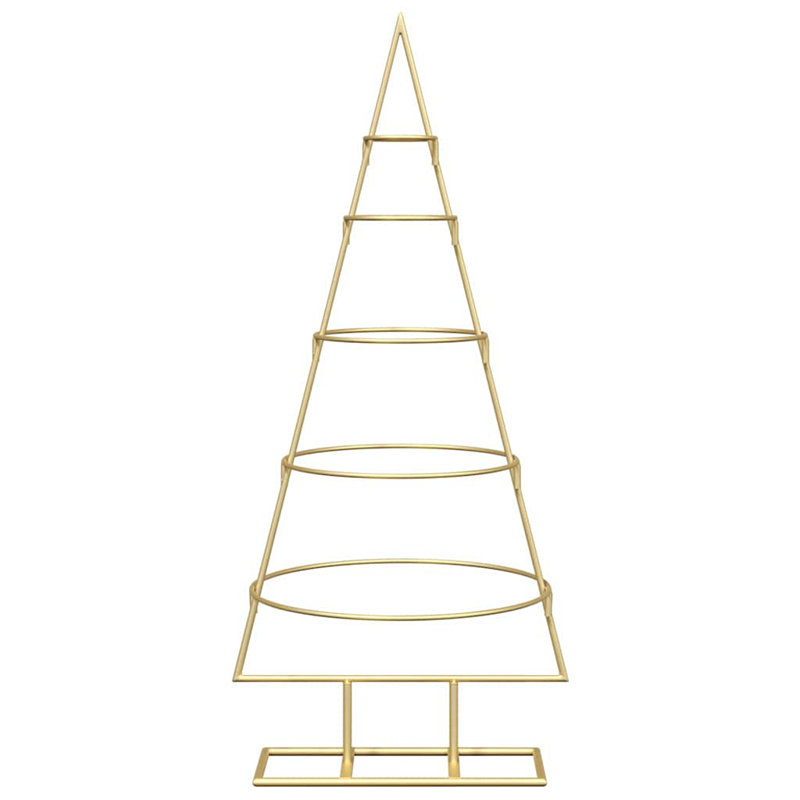 Metal Christmas Tree with Stand Gold Powder-coated steel, 2.95' H