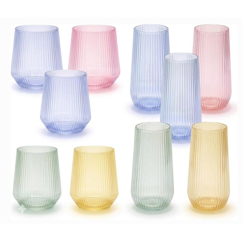 48 Pack Disposable Ribbed Cocktail Cups
