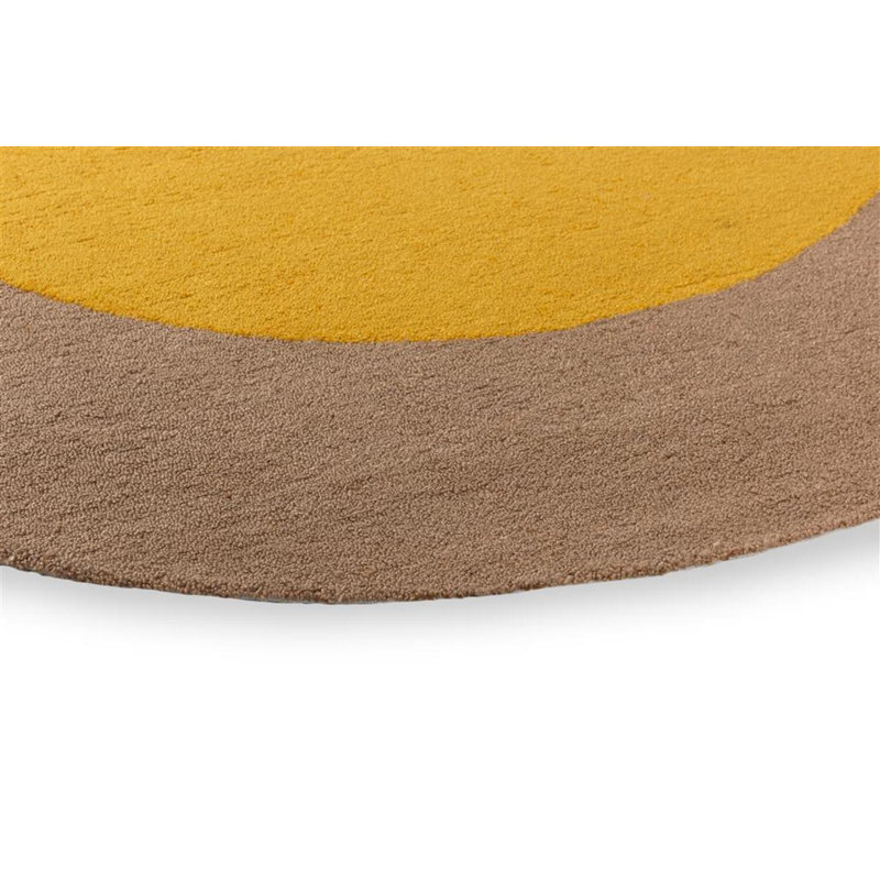 Habitat Festival Hand Tufted Area Rug in Yellow/Brown, Round 6'7"
