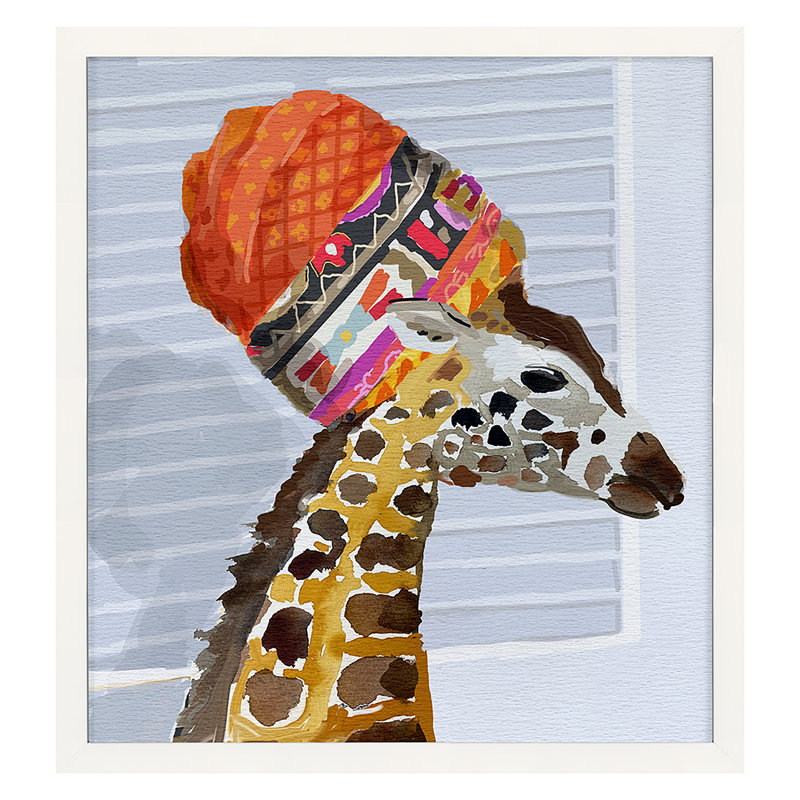 Giraffe Print by Dana Gibson, White