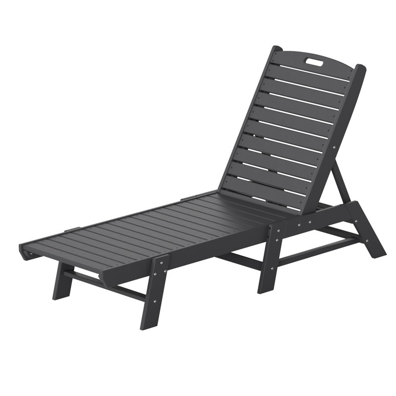 Chaise longue d'extérieur en PEHD Laguna, Gris foncé