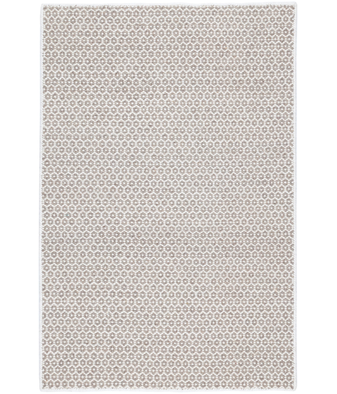 Honeycomb French Blue Ivory Hand-Woven Wool Rug, Rectangle 9'6" x 13'6", Gray/Ivory