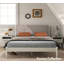  Feeney Dual-Tier Storage Nightstand, Side Table, Cream White
