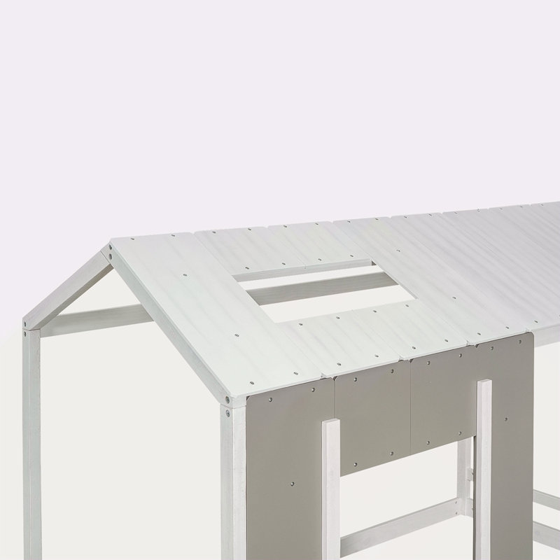 Plateforme pour lit simple avec toit et fenêtre