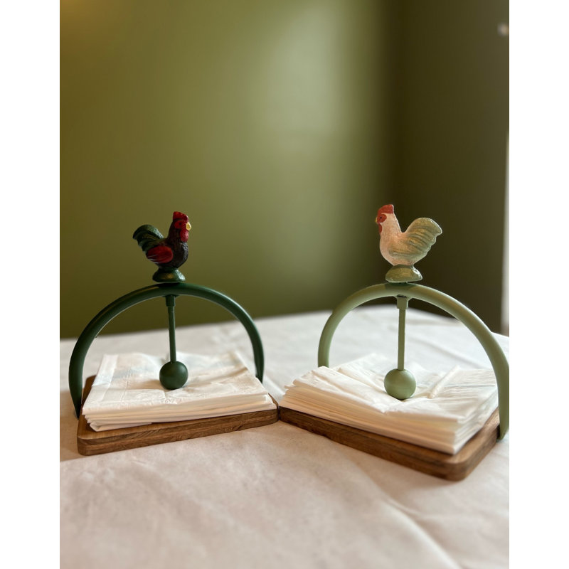 Porte-serviettes Iron Coq, Blanc