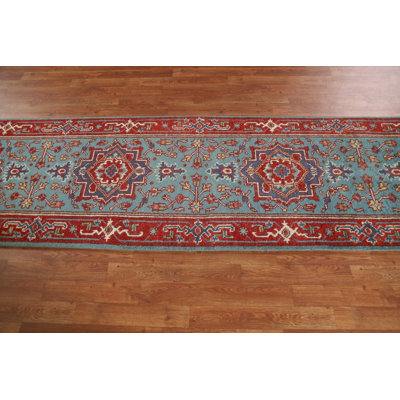 Tapis de couloir oriental en laine Heriz Serapi