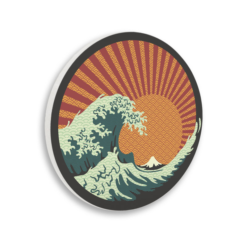 Plaque murale rétro à motif de vagues de Kanagawa, design par Tobe Fonseca
