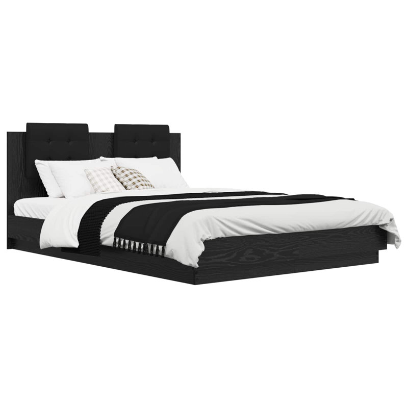 Bed, Black Oak, European Double (140 x 200 cm)