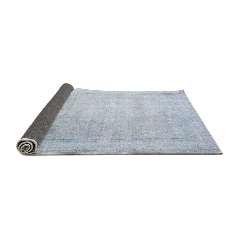 Tapis contemporain gris / blanc, Rond 7 pi