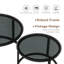 2 Piece Round Glass Nesting Coffee Table Set With Modern Metal Frame, Space Saving Design And Versatile Living Room Side Table Function-1102805121-1102805370-1102805373