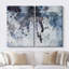 «Grunge Abstract Paint Effect Blue Watercolor Pastel Graffiti Stroke», reproduction d'art sur toile-87607524-87607523