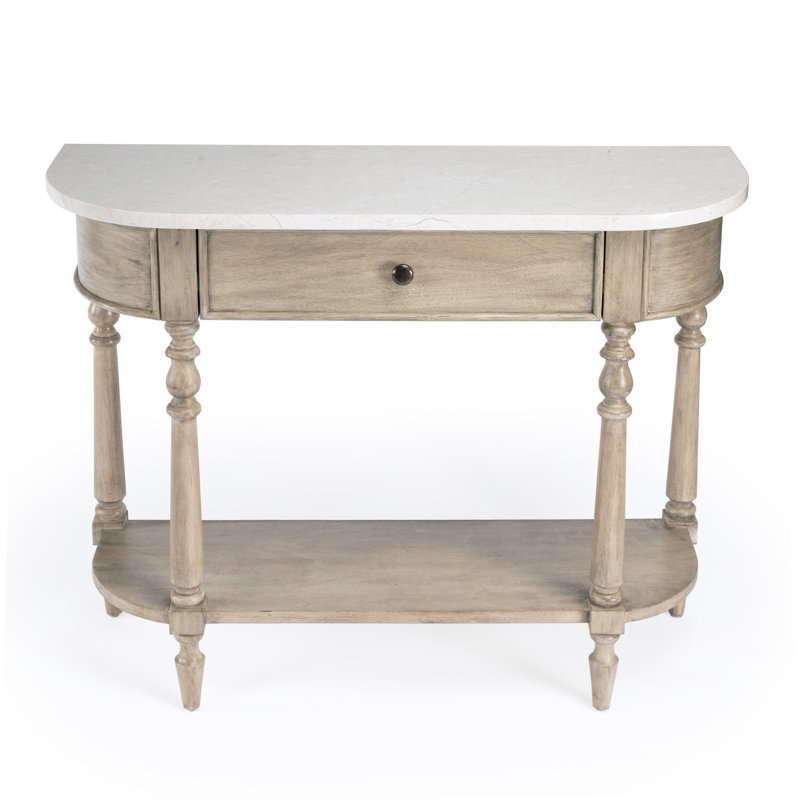 Danielle Marble 40" one- drawer Console Table, Sandalwood Beige