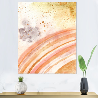 «Pastel Green Orange Marble Art Ripples», reproduction sur toile