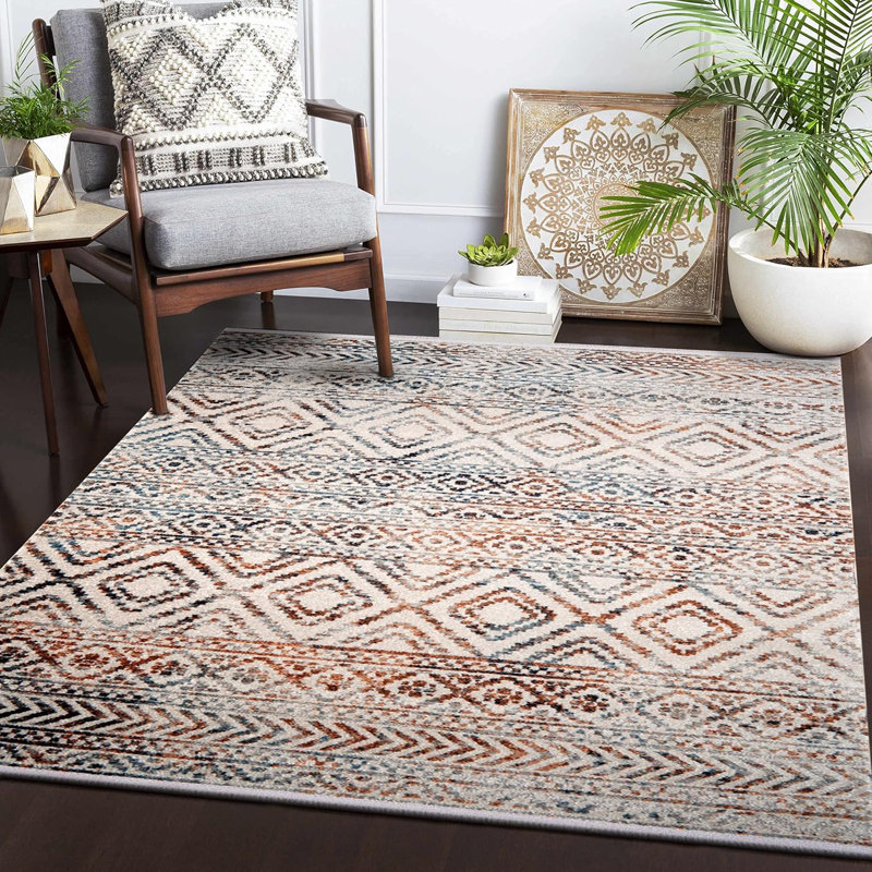 Soft Medium Pile Area Rugs Living Room Carpet Pad Oriental Vintage Rug Non Slip Entryway Rug 4006, Rectangle 80 x 150 cm