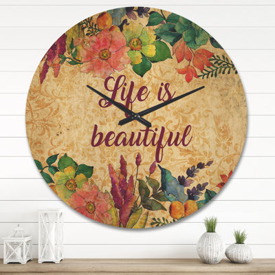 Horloge murale «Life Is Beautiful Butterfly»
