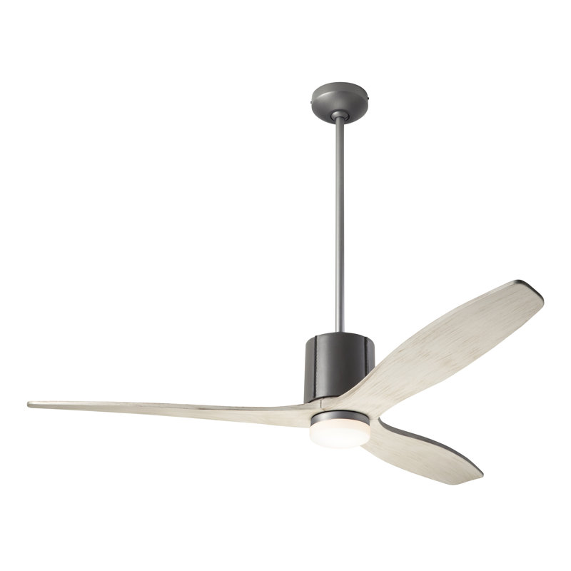 LeatherLuxe 54'' Ceiling Fan with LED Lights, Graphite/Gray, Handheld Remote Control, Whitewash