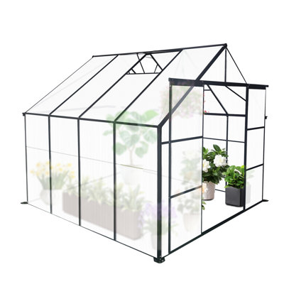 Serre toutes saisons en polycarbonate - utilisation extérieure 8 x 8 pi avec résistance