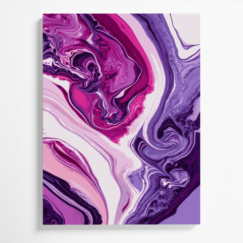 Abstrait art fluide sur toile mauve 70, H 20 po x l 16 po