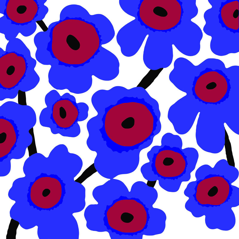 Motif Marimekko - reproduction sur toile tendue, H 30 po x l 30 po