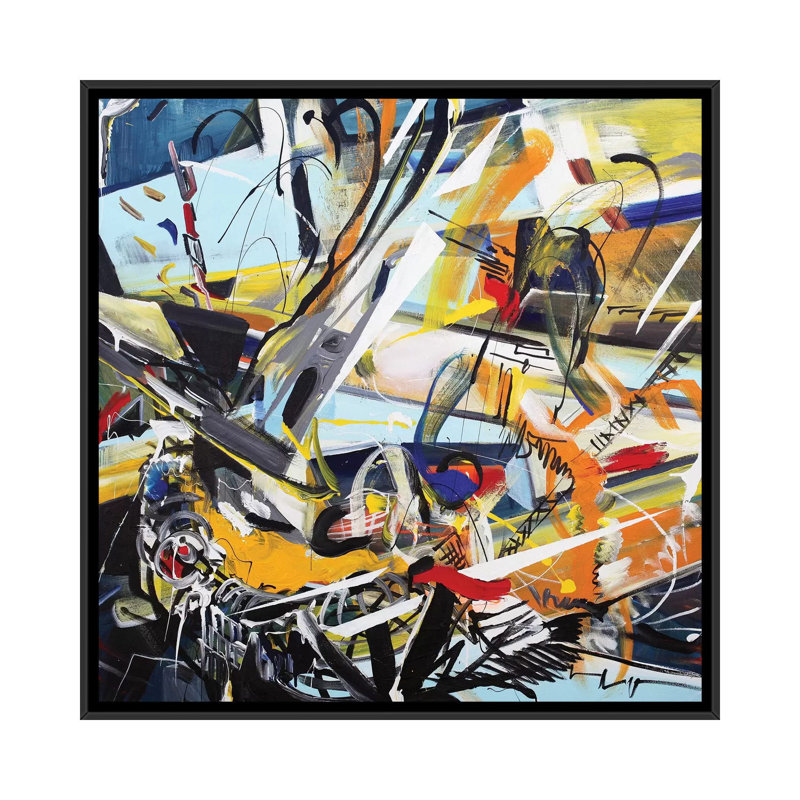 « symphony », impression sur toile, H 18 po x l 18 po x P 1,5 po, Toile avec cadre flottant noir, Pas de tapis