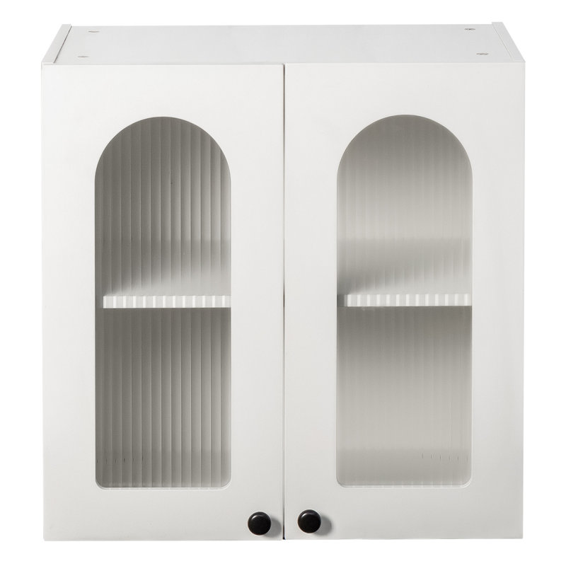 Armoire murale, armoire murale vitrée arquée, armoire flottante avec tablettes réglables pour la cuisine, la salle de bain et le salon