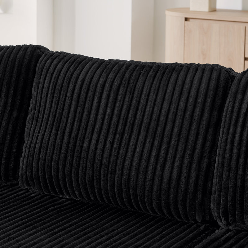 Canapé modulaire compressé en forme de U Boneless, Noir
