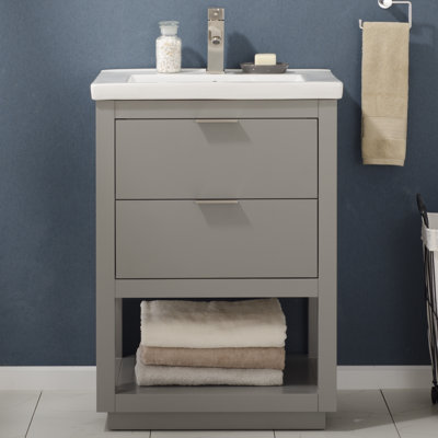Eanes 24'' Single Bathroom Vanity with Porcelain Top